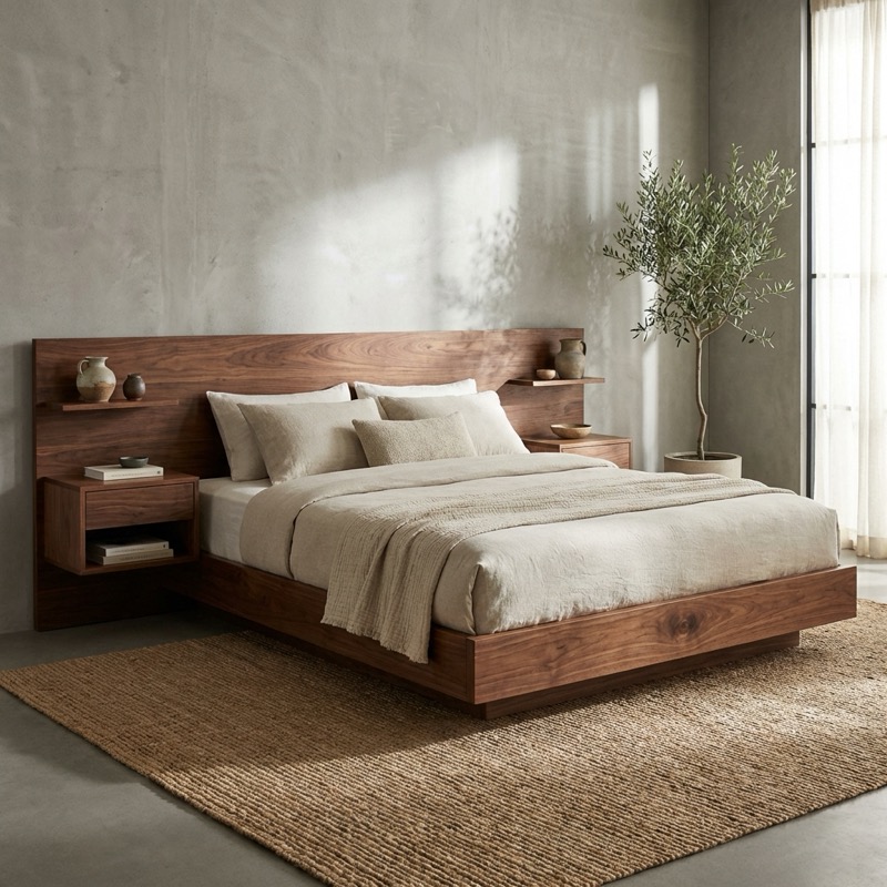 Custom Walnut Bed Frame